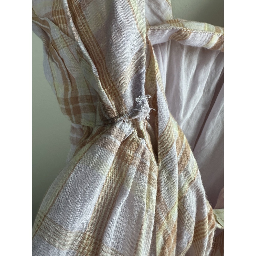 *Flaw Ulla Johnson Noelle Wrap Dress Plaid Midi Fit Flare Criss Cross Tie Size 4 - Picture 13 of 16
